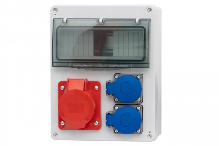 Rozdzielnica R-240 8M - gniazda 16A 5p, 2x230V /8 modułów/ IP44