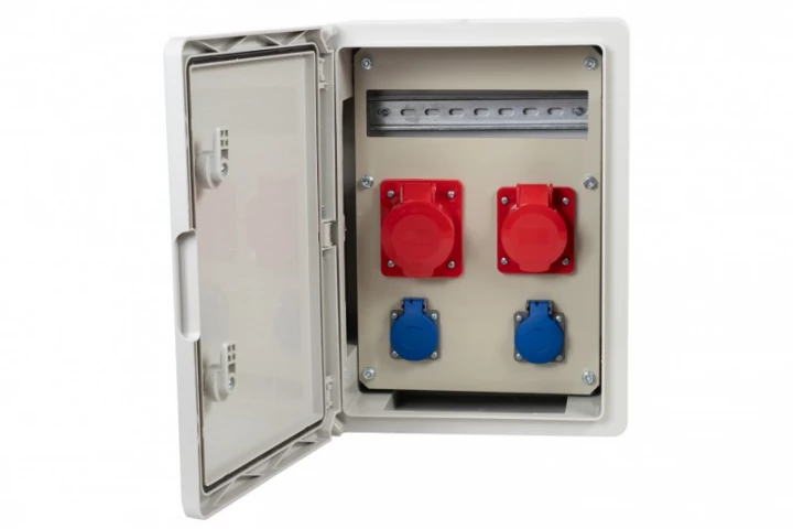 Rozdzielnica  budowlana RB-300 12M - gniazda 16A 5p, 32A 5p, 2x230V, /12 modułów/