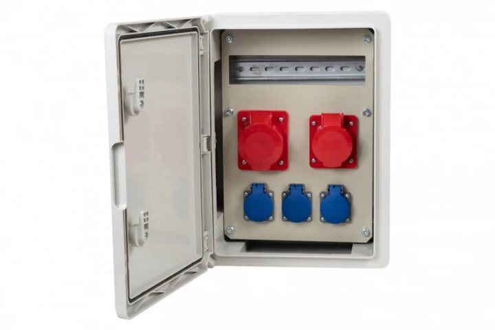 Rozdzielnica  budowlana RB-300 12M - gniazda 2x16A 5p, 3x230V, /12 modułów/
