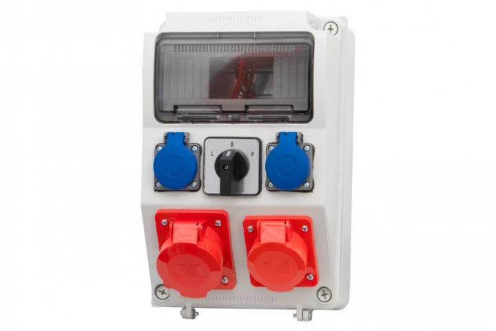 Rozdzielnica CAJA 9M - gniazda 2x32A 5p, 2x230V, L/P(32A) /9 modułów/ IP44