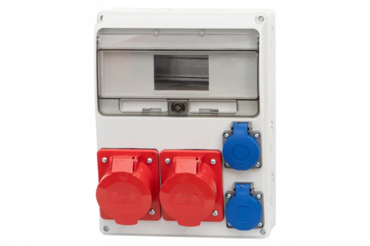 Rozdzielnica LAGO 11M - gniazda 2x16A 5p, 2x230V /11 modułów/ IP44