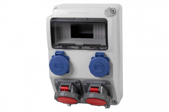 Rozdzielnica CAJA 9M - gniazda 2x16A 5p, 2x230V  /9 modułów/ IP65
