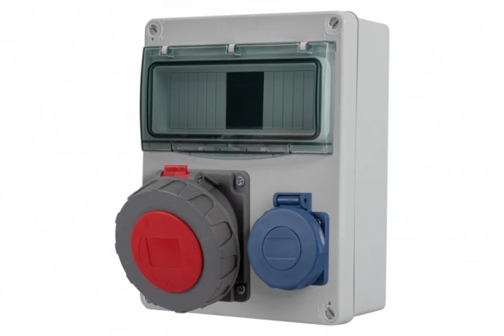 Rozdzielnica R-240 8M - gniazda 32A 5p, 230V  /8 modułów/ IP65