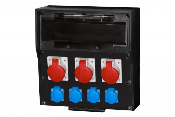 Rozdzielnica gumowa LIDO 18M - gniazda, 3x32A 5p, 4x230V /18 modułów/ IP44