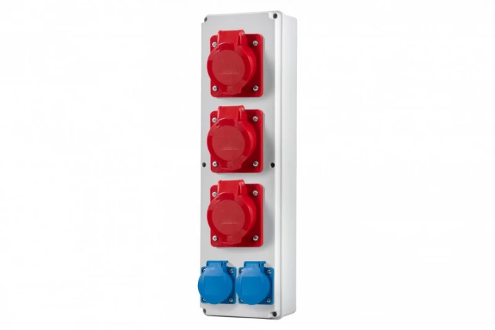 Rozdzielnia VERTICAL B - gniazda 3x32A 5p, 2x230V IP44