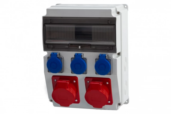 Rozdzielnica CAJA 12M - gniazda 2x16A 5p, 3x230V /12 modułów/ IP44