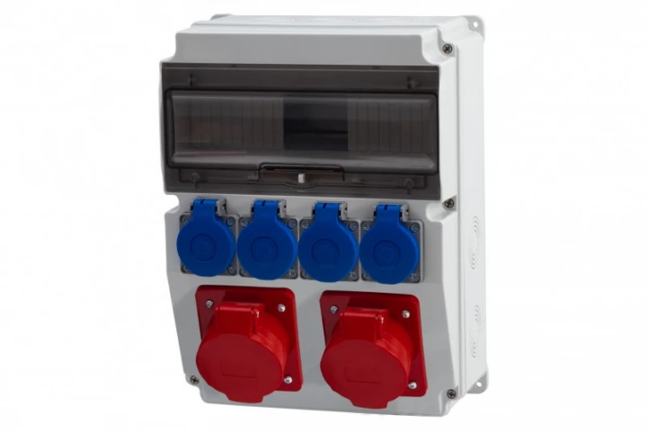 Rozdzielnica CAJA 12M - gniazda 2x16A 5p, 4x230V /12 modułów/ IP44