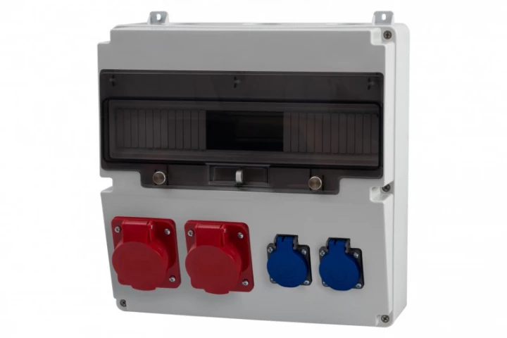 Rozdzielnica LAGO 17M - gniazda 2x32A 5p, 2x230V /17 modułów/ IP44