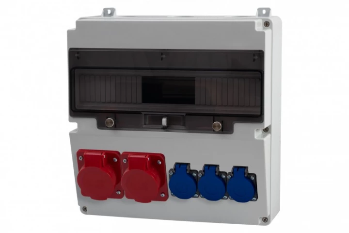 Rozdzielnica LAGO 17M - gniazda 16A 5p, 32A 5p, 3x230V /17 modułów/ IP44