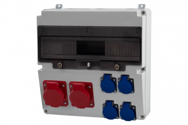 Rozdzielnica LAGO 17M - gniazda 2x32A 5p, 4x230V /17 modułów/ IP44