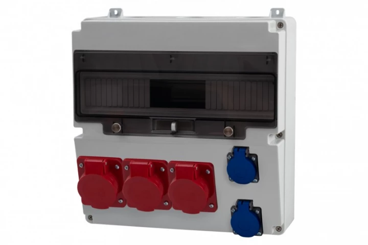 Rozdzielnica LAGO 17M - gniazda 3x32A 5p, 2x230V /17 modułów/ IP44