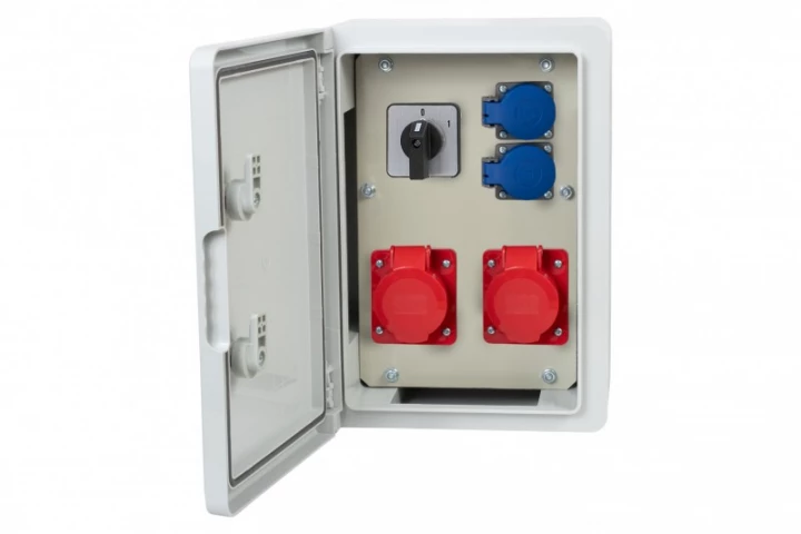 Rozdzielnica  budowlana RB-250 - gniazda 2x16A 5p, 2x230V, 0/1
