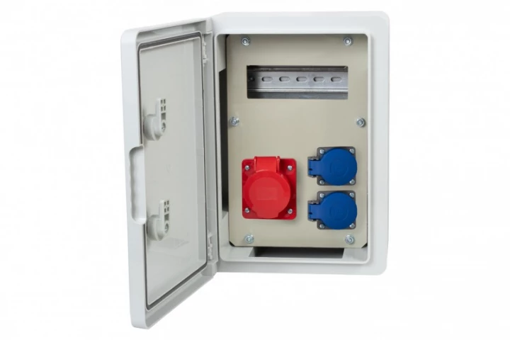 Rozdzielnica  budowlana RB-250 8M - gniazda 16A 5p, 2x230V, /8 modułów/
