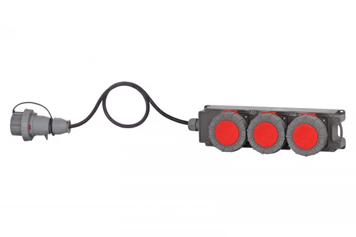 Rozdzielnica TRIBOX - gniazda 3x32A 5p, przewód OPD 5x4mm2 - 10m z wtyczką 32A 5p  IP65