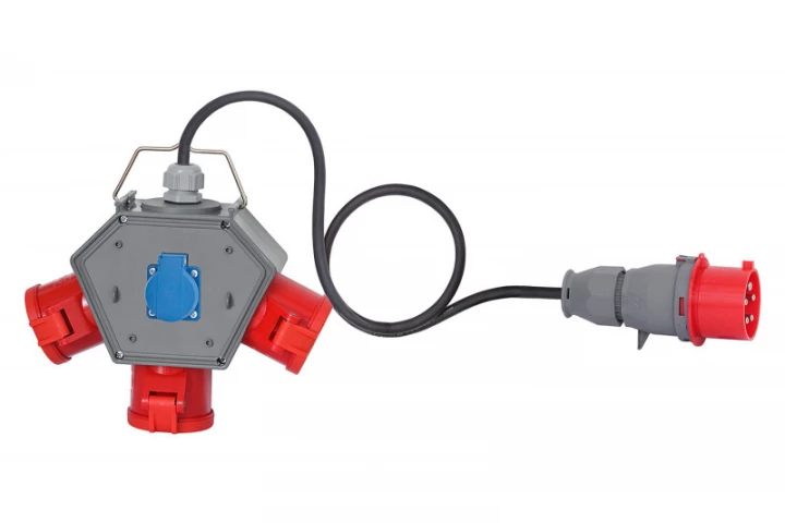 Rozdzielnica POLYBOX - gniazda 3x32A 5p, 230V, przewód OPD 5x4mm2 - 10m z wtyczką 32A 5p IP44