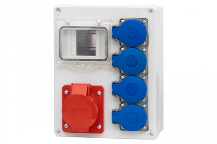 Rozdzielnica R-240 4M - gniazda 16A 5p, 4x230V /4 moduły/ IP44