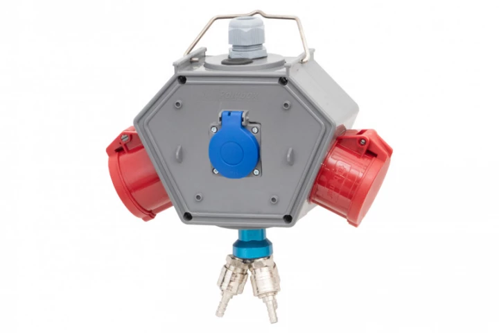 Rozdzielnica POLYBOX - gniazda 2x16A 5p, 230V + 3xAIR(powietrze) IP44