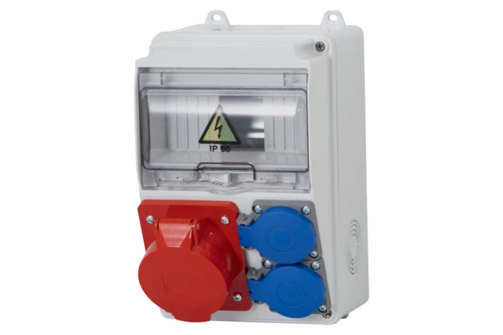 Rozdzielnica LAGO 7M - gniazda 32/5, 2x230V /7 modułów/ IP44