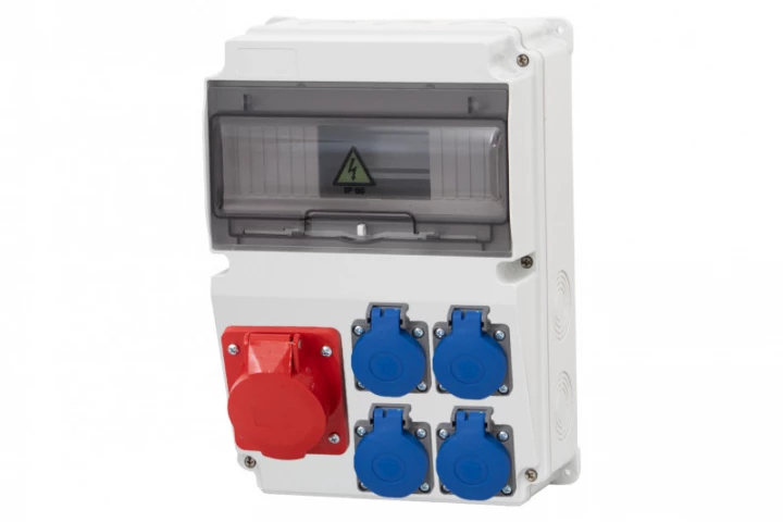 Rozdzielnica LAGO 10M - gniazda 16A 5p, 4x230V /10 modułów/ IP44