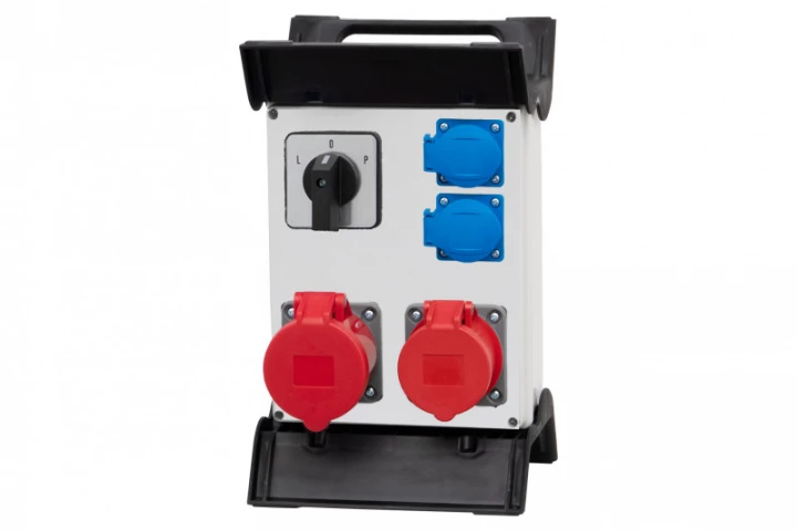 Rozdzielnica R-240 na stelażu plastikowym - gniazda 2x32A 5p, 2x230V, L/P(32A) IP44