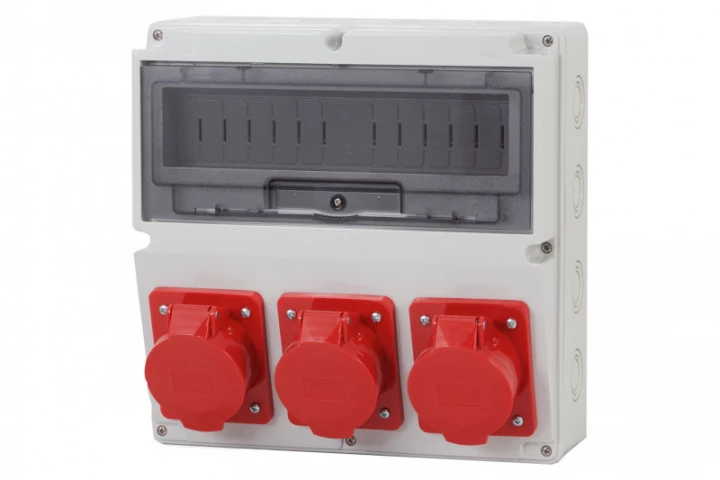 Rozdzielnica LAGO 14M - gniazda 3x32A 5p /14 modułów/ IP44