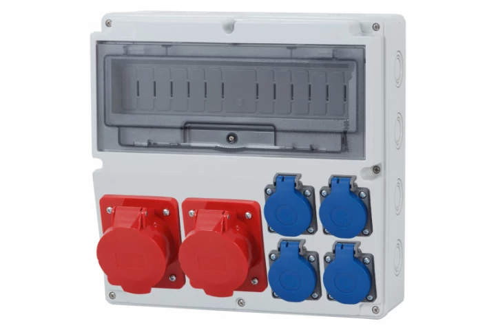 Rozdzielnica LAGO 14M - gniazda 2x16A 5p, 4x230V /14 modułów/ IP44