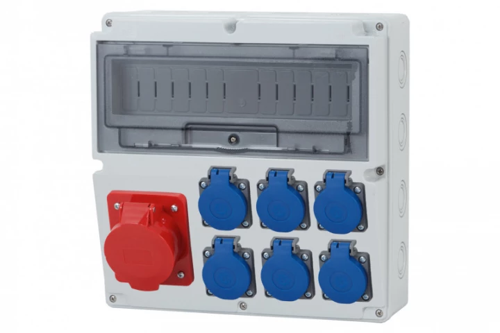Rozdzielnica LAGO 14M - gniazda 32A 5p, 6x230V /14 modułów/ IP44
