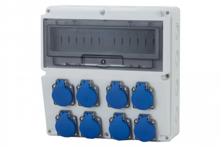 Rozdzielnica LAGO 14M - gniazda 8x230V /14 modułów/ IP44