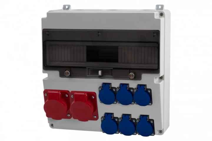 Rozdzielnica LAGO 17M - gniazda 2x32A 5p, 6x230V /17 modułów/ IP44