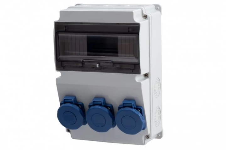 Rozdzielnica LAGO 10M - gniazda 3x230V  /10 modułów/ IP65