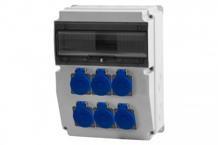 Rozdzielnica CAJA 12M - gniazda 6x230V /12 modułów/ IP44