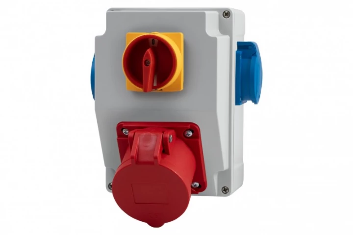 Rozdzielnia RS-KOMBI - gniazda 16A 5p, 2x230V, L/P (16A-Z) IP44
