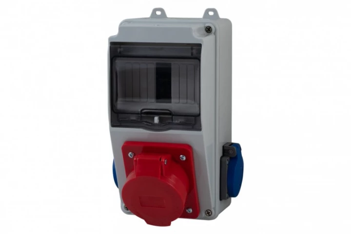 Rozdzielnica LAGO 5M - gniazda 16A 5p, 2x230V /5 modułów/ IP44
