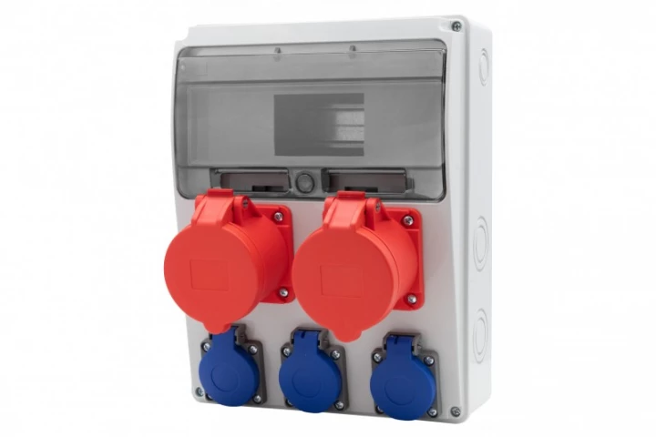 Rozdzielnica LAGO 11M - gniazda proste 2x16/5, 3x230V /11 modułów/ IP44