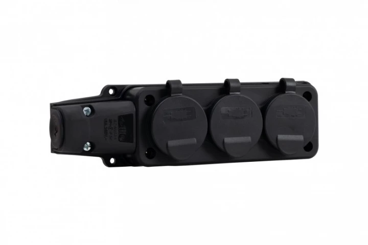 Listwa gumowa 3x230V 16A IP54 czarna