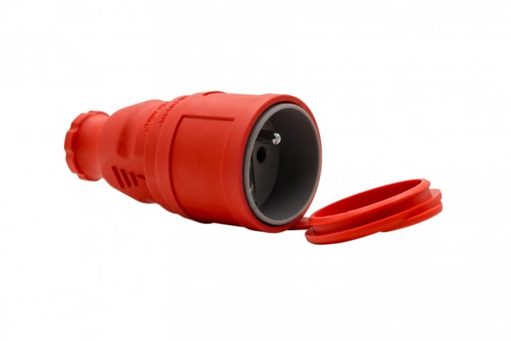 Gniazdo gumowe NOVA 230V 16A IP44 czerwone