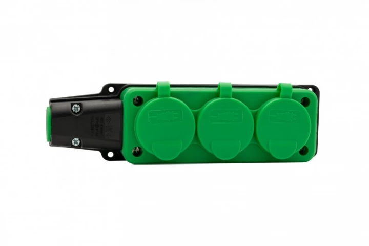 Listwa gumowa 3x230V 16A IP54 zielona