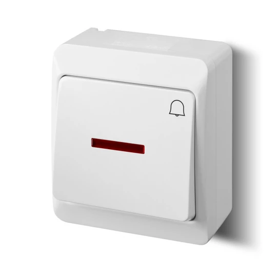 Hermes Przycisk /dzwonek/ IP44 biały ŁNT-1D+n 0347-02