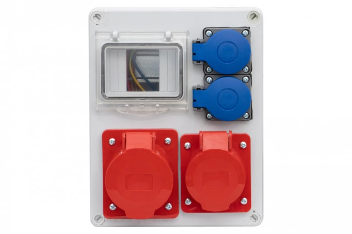 Rozdzielnica R-240 4M - gniazda 16A 5p, 32A 5p, 2x230V /4 moduły/ IP44