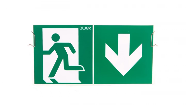 Plexa EXIT M + sprzężyny mocujące +piktogram PU31 PU41
