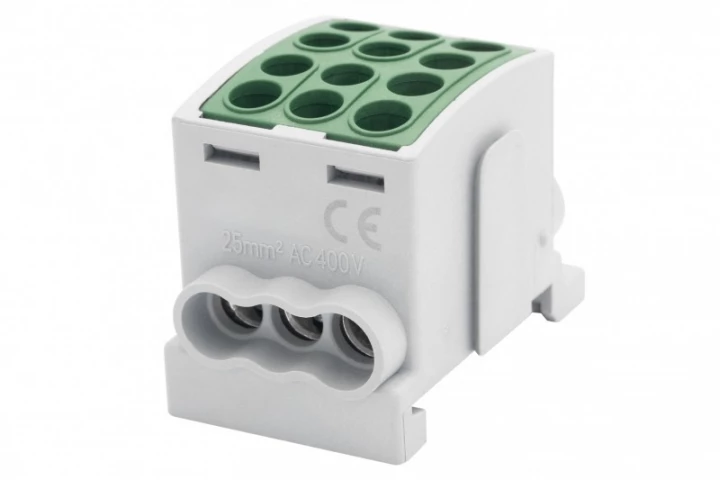 Zacisk HLK 100A-3 (1x25,2x16 / 1x25,2x16) Al/Cu  - zielony