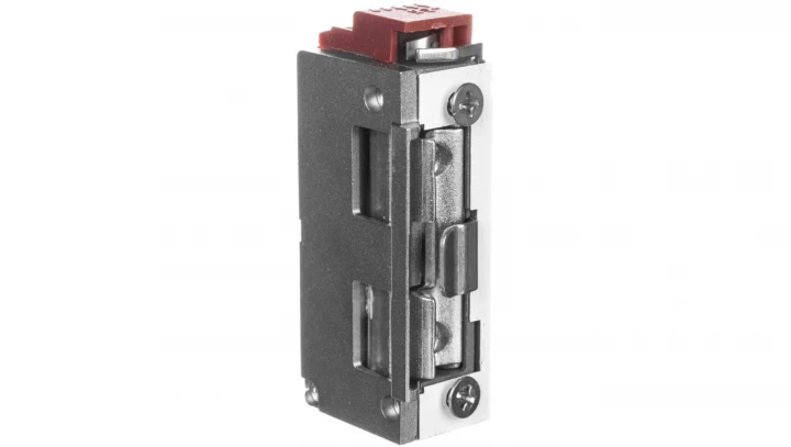 Elektrozaczep symetryczny z prowadnicą i sygnalizacją niedomkniętych drzwi, rewersyjny 12V DC MINI OR-EZ-4023