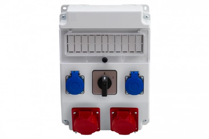 Rozdzielnica CAJA 11M - gniazda 2x16A 5p, 2x230V, 0/1(32A) /11 modułów/ IP44