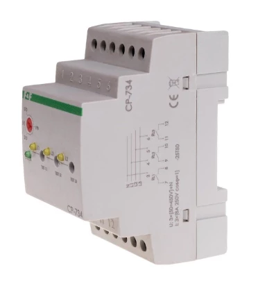 Przekaźnik kontroli napięcia 3-fazowy 3x(50-450V)+N 3Z 8A 170-210V AC CP-734
