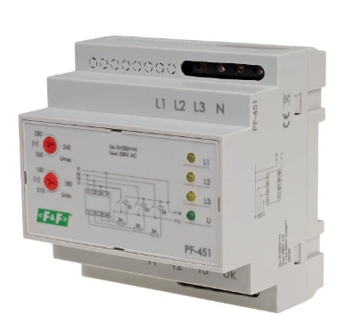 Automatyczny przełącznik faz do współpracy ze stycznikami 16A 3x400V+N NA SZYNE TH35 PF-451