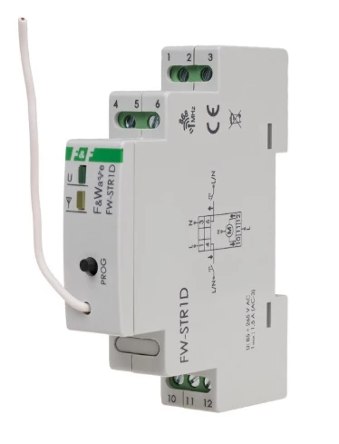 FW-STR1D Radiowy sterownik rolet 230V- montaż DIN 85-265V AC/DC