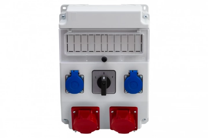 Rozdzielnica CAJA 11M - gniazda 2x32A 5p, 2x230V, L/P(32A) /11 modułów/ IP44