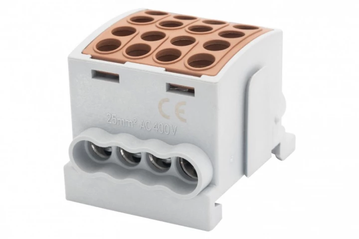 Zacisk HLK 100A-4 (1x25,3x16 / 1x25,3x16) Al/Cu  - brązowy