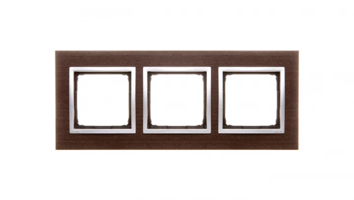 Simon 54 Nature Ramka potrójna drewno SREBRNE WENGE DRN3/84
