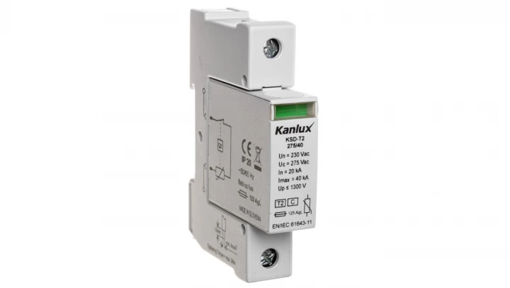 Ogranicznik przepięć C Typ 2 1P 20kA 1,3kV KSD-T2 275/40 1P 23130